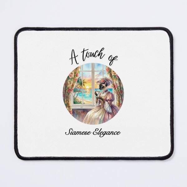 Item preview, Siamese Elegance Victorian Cat Lady at Tropical Sunset Window designed and sold by Fateh-Kro ⭐⭐⭐⭐⭐.