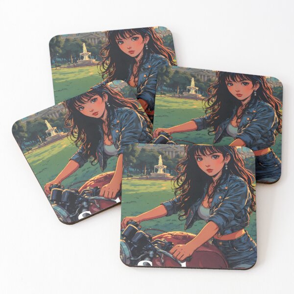 Item preview, Urban Explorer - Retro Anime Girl and Motorcycle at Hyde Park designed and sold by JacksoonLester.