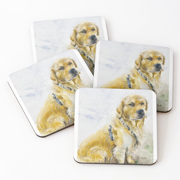 Item preview, Golden retriever, watercolor dog, dog portrait designed and sold by ToilesdeKatia.