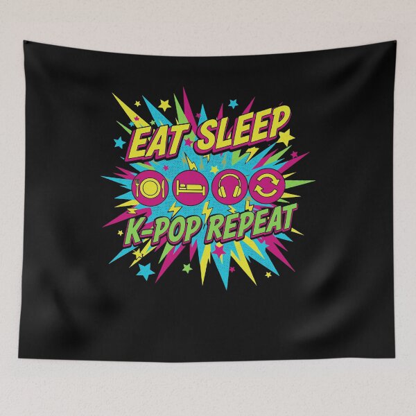Item preview, Eat Sleep K-Pop Repeat Korean Music Cute Kpop Fans designed and sold by LuminOrb.