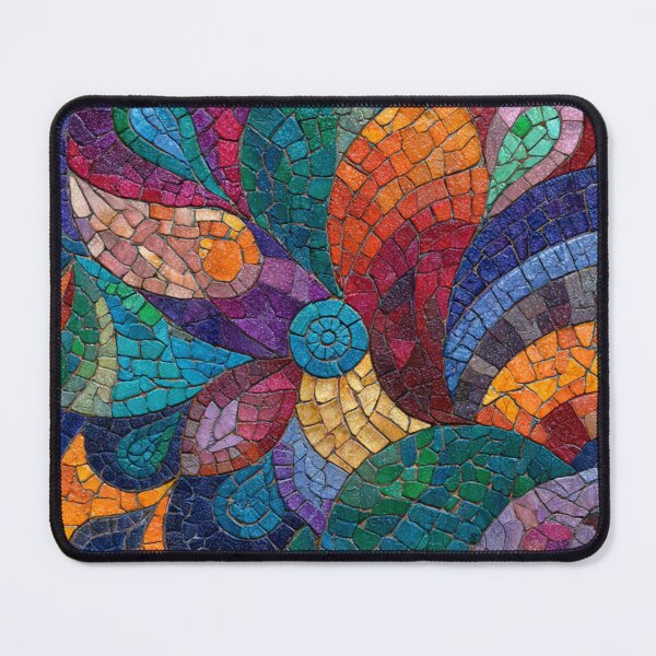 Item preview, Gaudi Inspired Mosaic Tile Ornament Vivid Flowers Pattern designed and sold by GrinGalore.