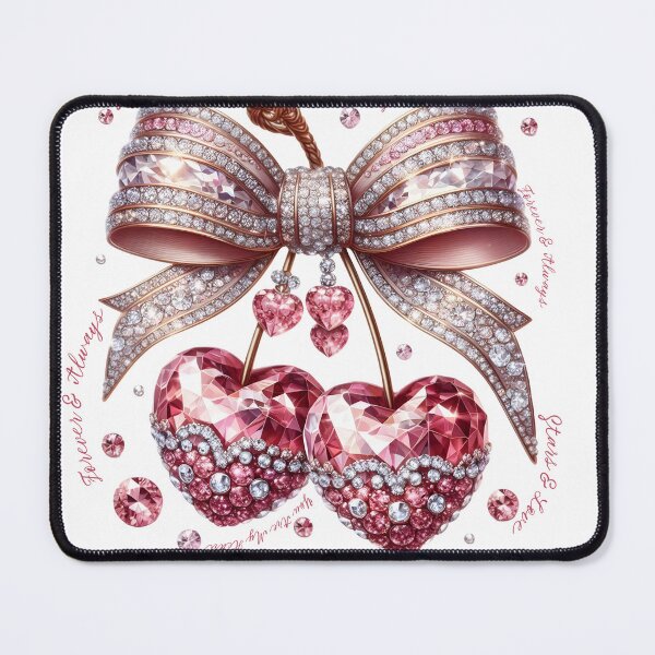 Item preview, Diamond Heart Duo with Pink Crystal Bow designed and sold by Chic_Clip_Craft.