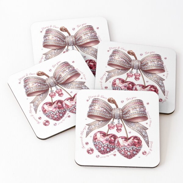 Item preview, Diamond Heart Duo with Pink Crystal Bow designed and sold by Chic_Clip_Craft.