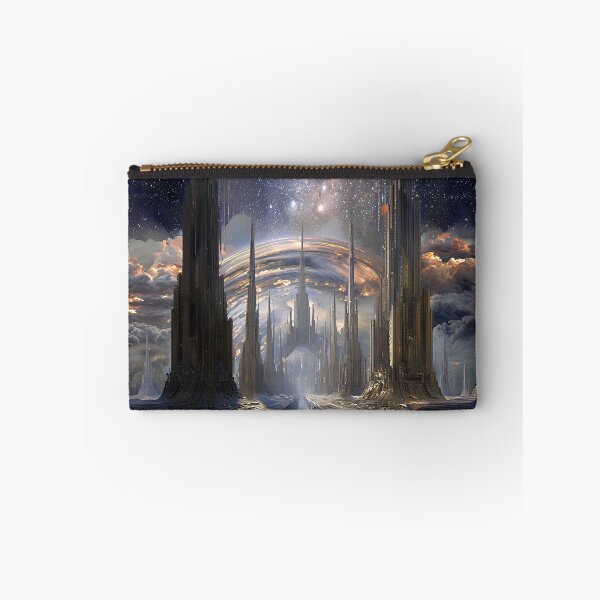 Item preview, Celestial Spires | Visionary Cosmic Architecture Wall Art designed and sold by Stoneflower-Art.