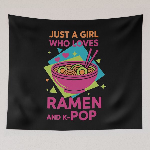 Item preview, Just A Girl Who Loves Ramen And K-Pop Korean Music designed and sold by LuminOrb.