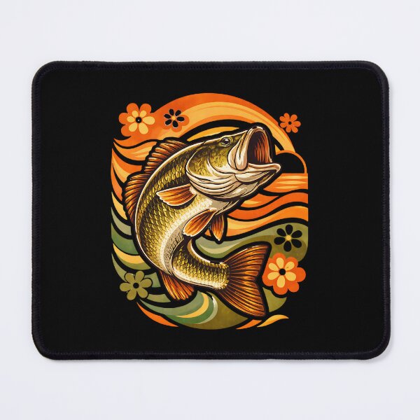 Item preview, Retro Largemouth Bass Fishing Emblem designed and sold by EimSol.