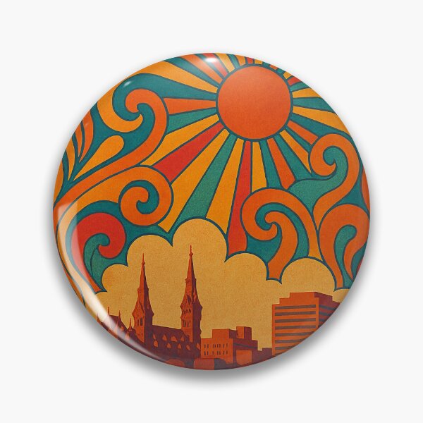 Item preview, Trippy Psychedelic Poster of Georgetown | Neon Demerara River Vision | Surreal Caribbean–South American City Art designed and sold by PaintedPixels01.