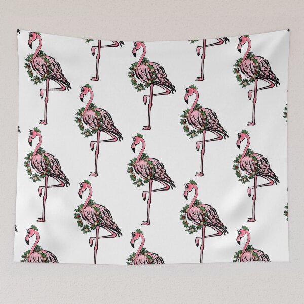 Item preview, Christmas Flamingo, pink tropical holiday bird  designed and sold by hollycooper.