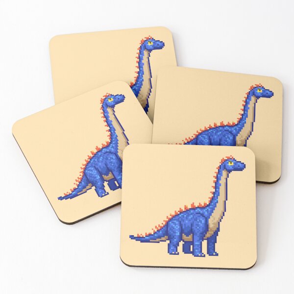 Item preview, Pixel Art Dark Blue Brontosaurus designed and sold by Potato Quality Prints.
