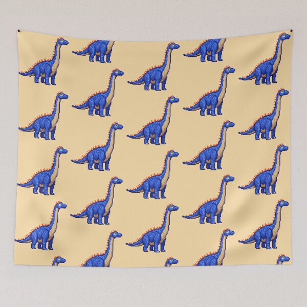 Item preview, Pixel Art Dark Blue Brontosaurus designed and sold by Potato Quality Prints.