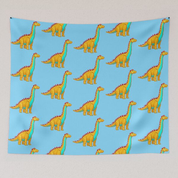 Item preview, Pixel Art Orange Brontosaurus designed and sold by Potato Quality Prints.