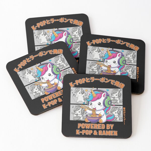Item preview, Powered By K-Pop And Ramen Cute Kpop Anime Unicorn designed and sold by LuminOrb.