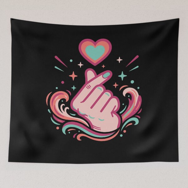 Item preview, Kpop Korean Music Cute Finger Heart Korea Love designed and sold by LuminOrb.