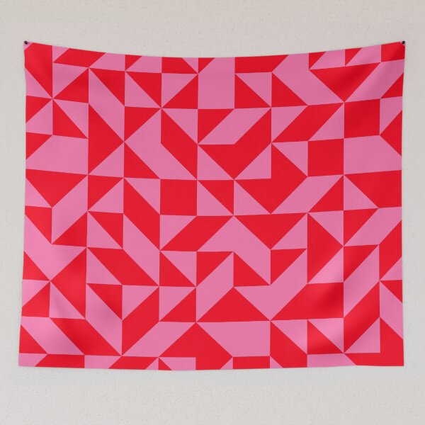 Item preview, Pink and Red Geometric Shapes Pattern  designed and sold by OneThreeSix.