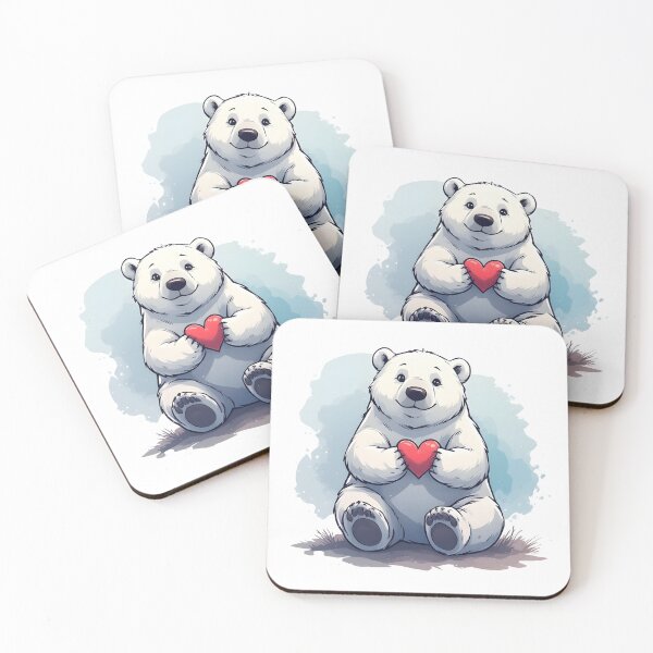 Item preview, Cute Polar Bear Holding a Heart – Adorable Winter Animal Illustration designed and sold by Karolina’s Cozy Creations.