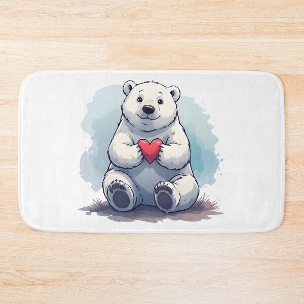Item preview, Cute Polar Bear Holding a Heart – Adorable Winter Animal Illustration designed and sold by Karolina’s Cozy Creations.