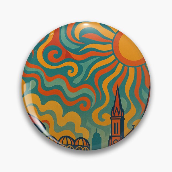 Item preview, Trippy Psychedelic Poster of Curitiba | Neon Urban Eco-Future | Surreal Brazilian City Art designed and sold by PaintedPixels01.