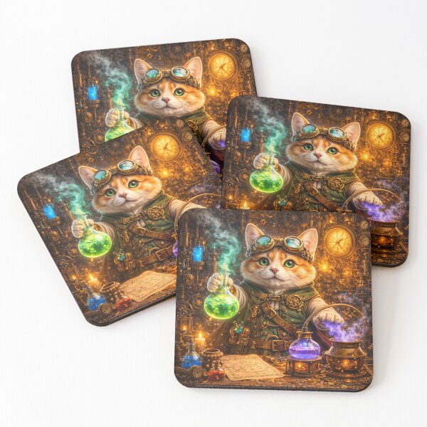Item preview, SteamPaws – 3D Steampunk Cat Alchemist designed and sold by ArtBryz.