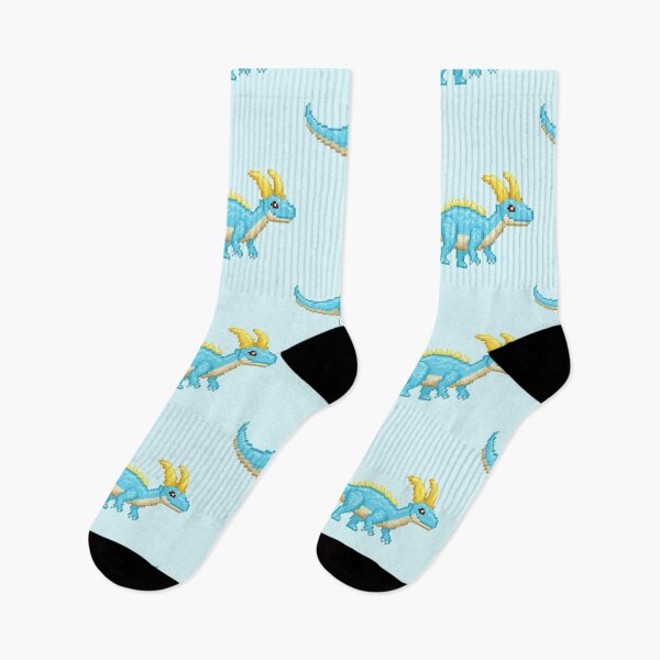 Item preview, Pixel Art Light Blue Dinosaur designed and sold by Potato Quality Prints.