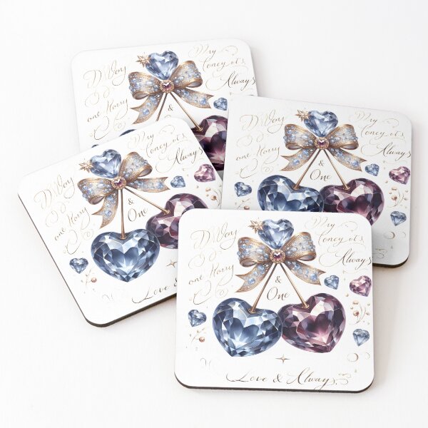 Item preview, Blue and Purple Gem Hearts with Pearl Bow designed and sold by Chic_Clip_Craft.