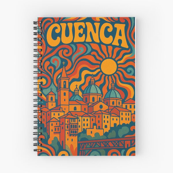 Item preview, Trippy Psychedelic Poster of Cuenca | Neon Colonial Dream | Surreal Andean City Art designed and sold by PaintedPixels01.