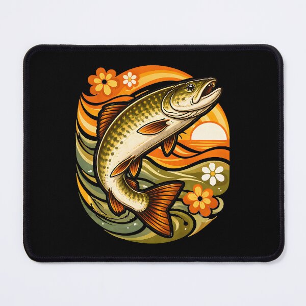Item preview, Retro Freshwater Game Fish Sunset Emblem designed and sold by EimSol.