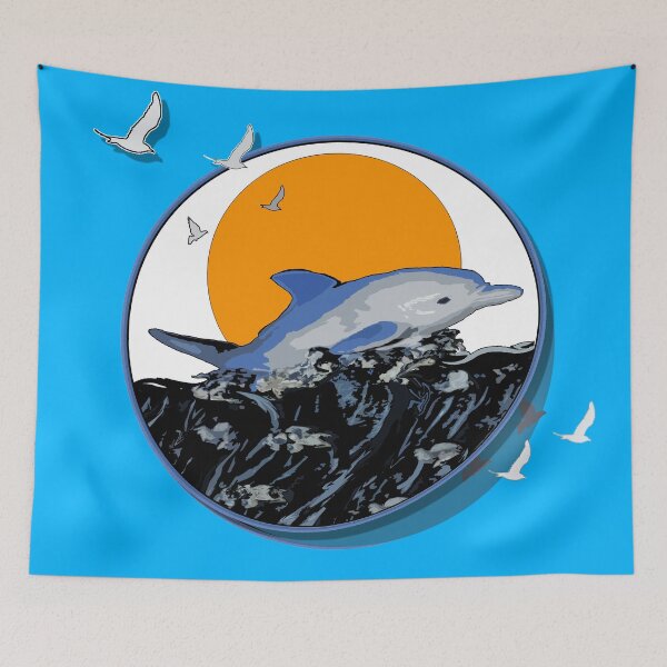 Item preview, Dolphin and Birds art designed and sold by Mitko  Peroski.