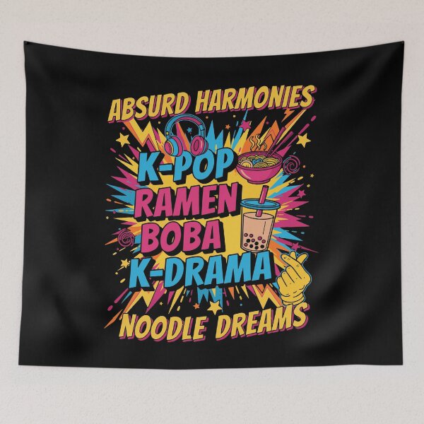 Item preview, Absurd Harmonies K-Pop Ramen Boba K Drama Noodle designed and sold by LuminOrb.