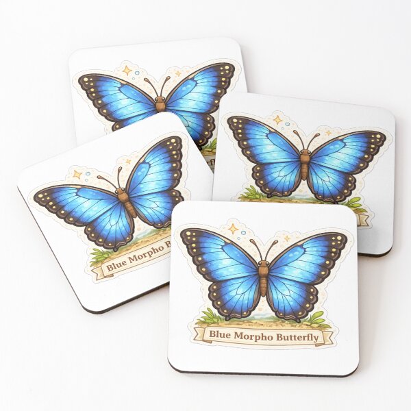 Item preview, Blue Morpho Butterfly | Tropical Nature Illustration designed and sold by Wander Vibes.
