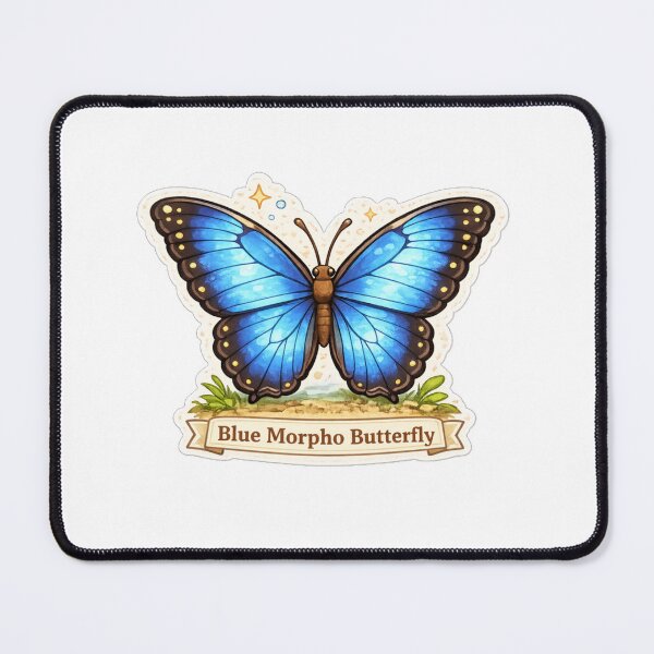 Item preview, Blue Morpho Butterfly | Tropical Nature Illustration designed and sold by Wander Vibes.
