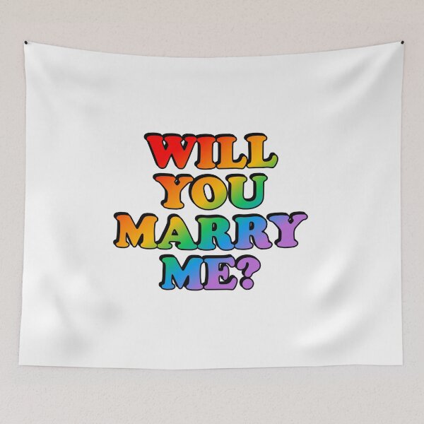Item preview, Will you marry me - Gay marriage rainbow text designed and sold by Inspirationmotivation.