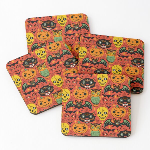 Item preview, Retro Halloween Pattern designed and sold by Carrie Cantwell Art.