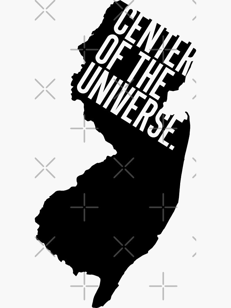 "Center Of The Universe New Jersey State Map" Sticker by Celticana Redbubble
