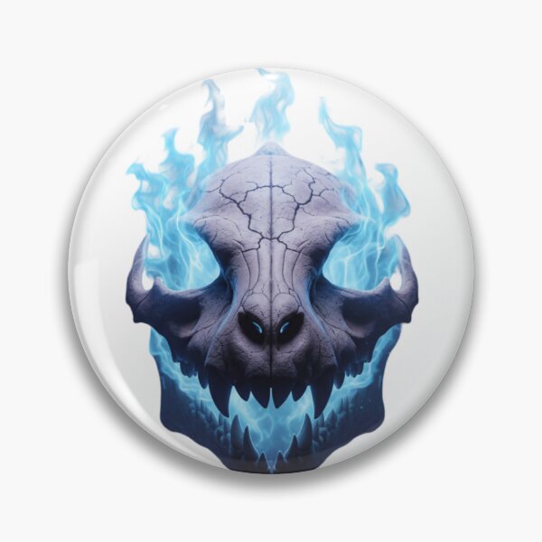 Item preview, Dragon Skull With Blue Fire – Dark Fantasy Artwork designed and sold by NeoTeeFusion.