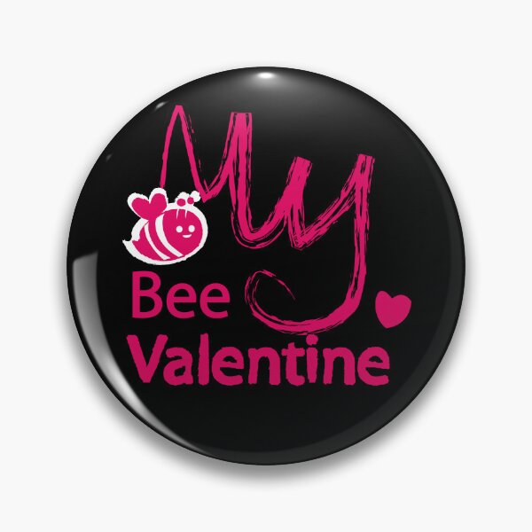 Item preview, A Bee My Valentine Art Cute words with a love heart in Pink designed and sold by DappleDesign.