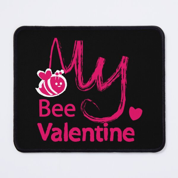 Item preview, A Bee My Valentine Art Cute words with a love heart in Pink designed and sold by DappleDesign.
