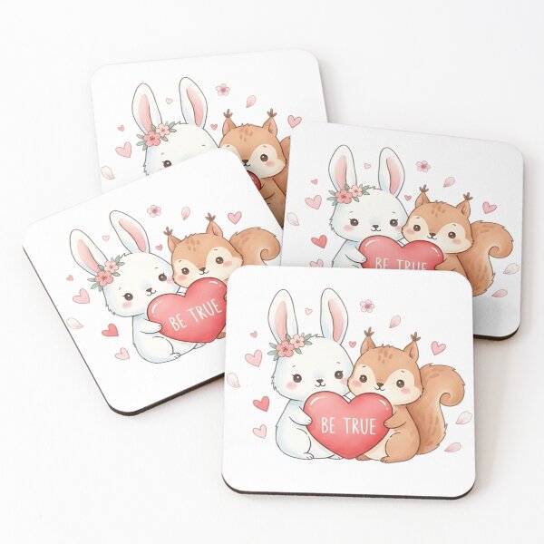 Item preview, Be True Cute Bunny & Squirrel Love designed and sold by Elizarfa.