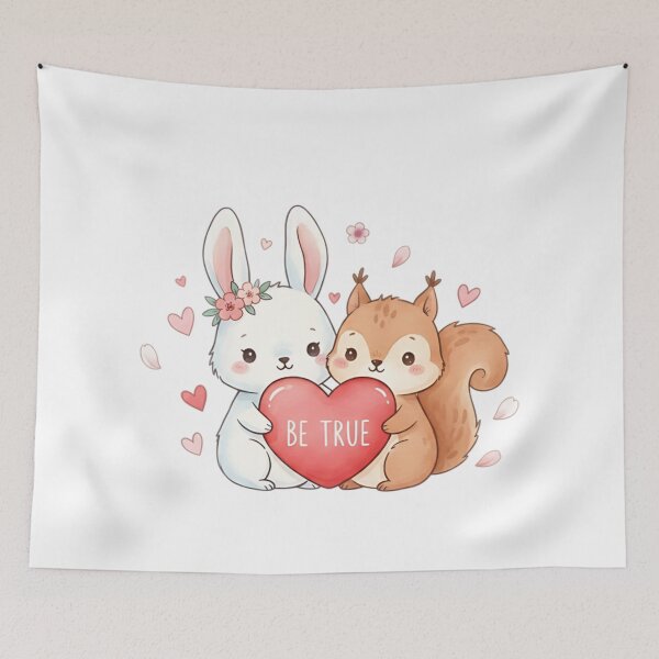 Item preview, Be True Cute Bunny & Squirrel Love designed and sold by Elizarfa.