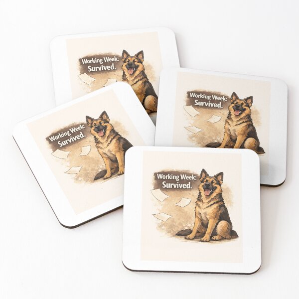 Item preview, Working Week Survived – German Shepherd Friday Mood designed and sold by Zampettalibera.