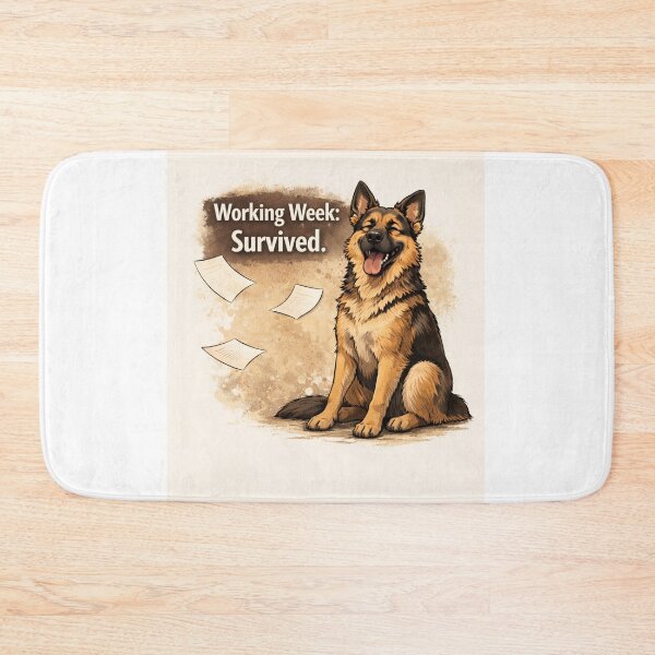 Item preview, Working Week Survived – German Shepherd Friday Mood designed and sold by Zampettalibera.