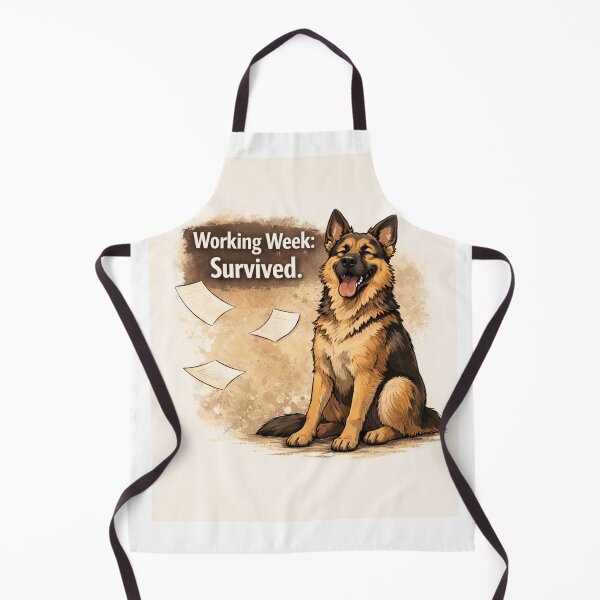 Item preview, Working Week Survived – German Shepherd Friday Mood designed and sold by Zampettalibera.