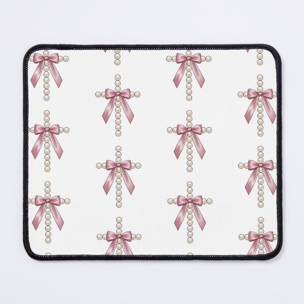 Item preview, Pearl Cross with Pink Bow – Coquette Christian Easter Design designed and sold by FloraliteCo.