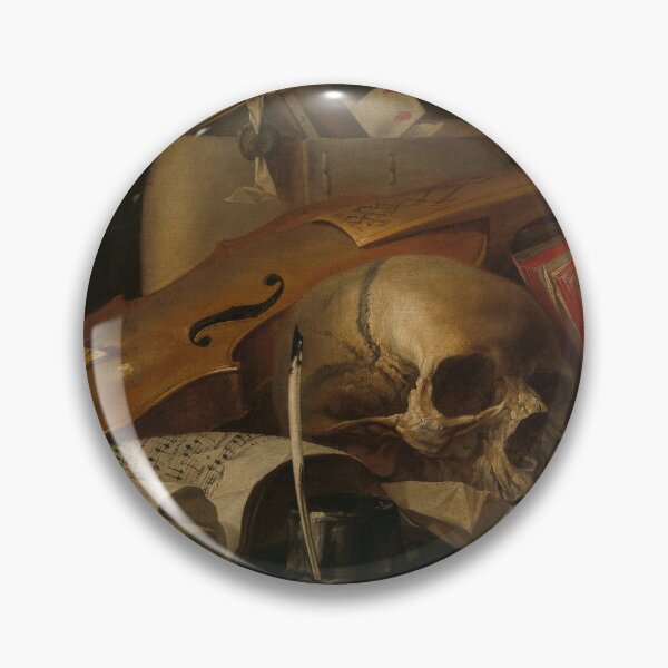 Item preview, Dark Academia Skull Painting: Gothic Vanitas Still Life Art Print designed and sold by SavageVision.