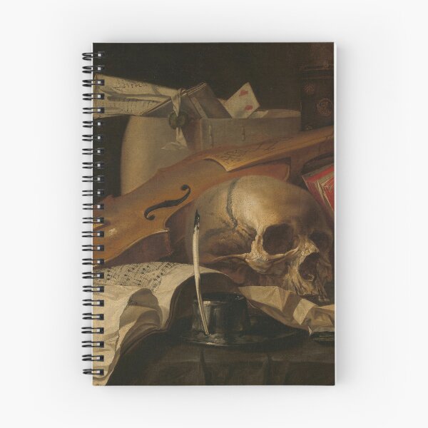 Item preview, Dark Academia Skull Painting: Gothic Vanitas Still Life Art Print designed and sold by SavageVision.