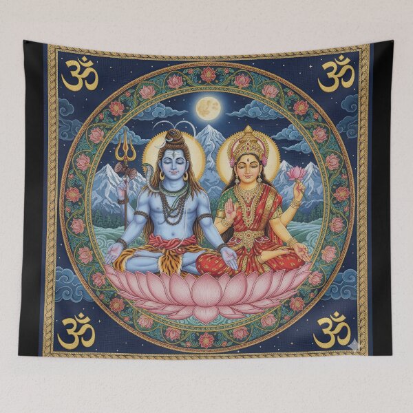 Item preview, Shiva Parvati Divine Harmony Lotus designed and sold by ApproachingZion.