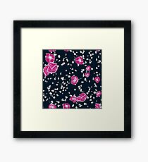 Blue Flower Violet Midnight Framed Print