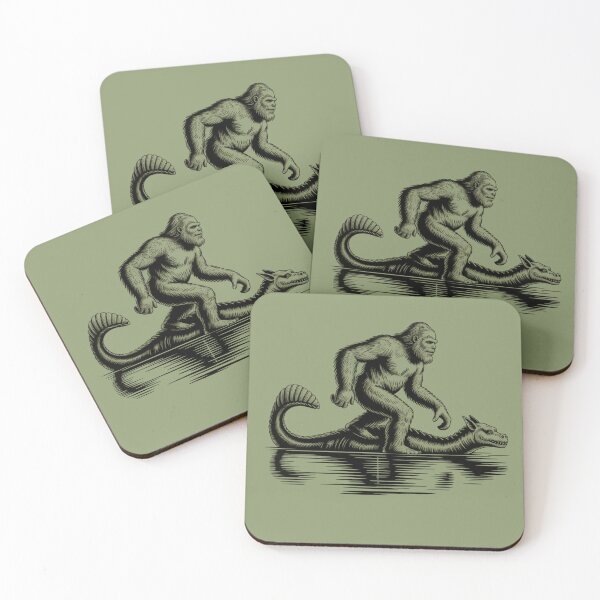 Item preview, Funny Bigfoot riding the Loch Ness Monster Hilarious Vintage designed and sold by ZACK ART.