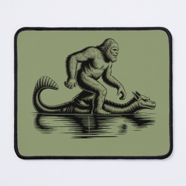 Item preview, Funny Bigfoot riding the Loch Ness Monster Hilarious Vintage designed and sold by ZACK ART.