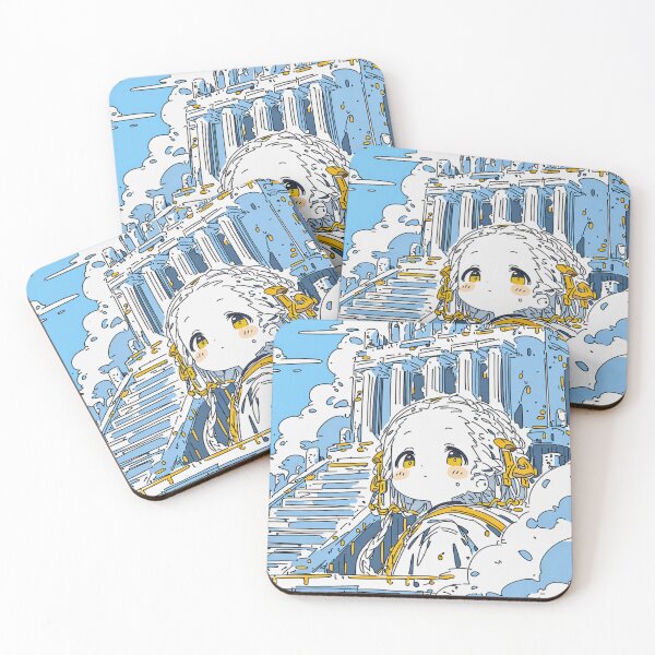 Item preview, Chibi Greek Goddess in the Clouds Anime Style Celestial Temple Illustration designed and sold by MYTHIC PEEL STICKERS.