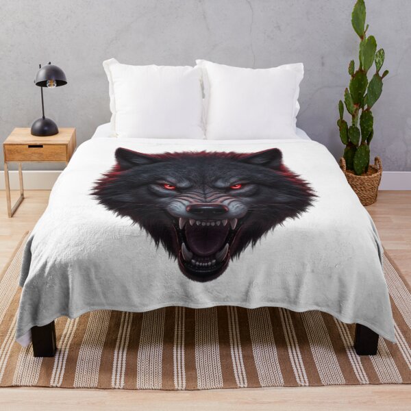 Item preview, Glowing Red Eye Wolf – Dark Fantasy Wildlife Art designed and sold by NeoTeeFusion.
